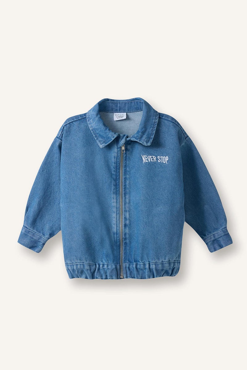 DeFacto Blue BabyBoy Baby Boy Zip-Up Denim Jacket Casual - Image 3